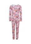 Molo Pink Pyjamas For Girl With Animal In Purple