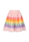 Molo Pink Skirt For Girl With Rainbow Print In Pink