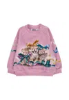 Molo Pink Sweatshirt For Baby Girl With Dog In Pink