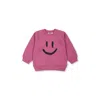 Molo Pink Sweatshirt For Baby Girl With Smiley In Pink