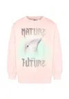Molo Pink Sweatshirt For Girl With Dolphin In Pink