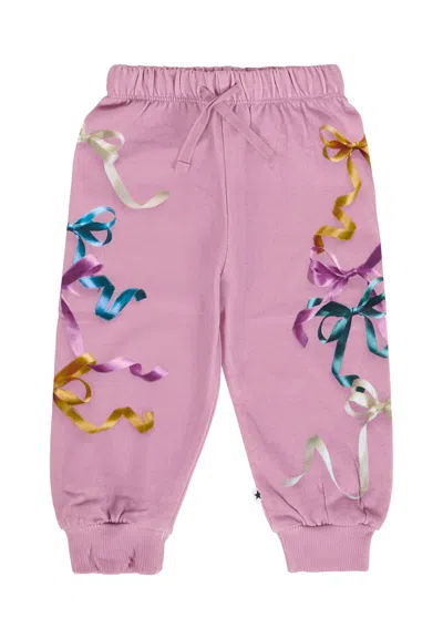 Molo Pink Trousers For Baby Girl With Ribbons