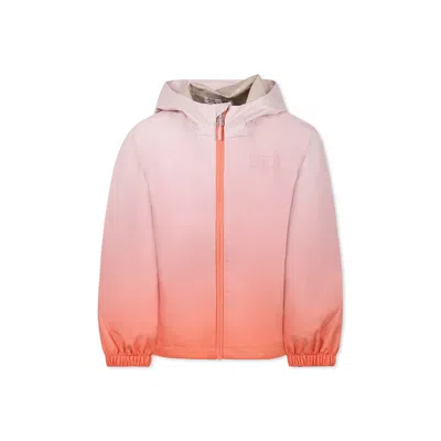 Molo Kids' Pink Windbreaker Jacket For Girl With Logo