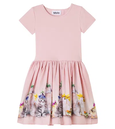 Molo Kids' Printed Cotton-blend Dress In Pink