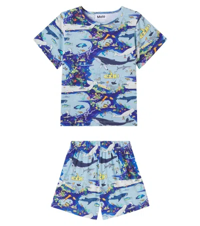 Molo Kids' Printed Cotton-blend Pajamas In Multi