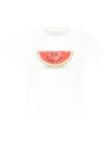 Molo White T-shirt For Babykids With Watermelon Smiley In White