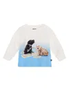 Molo Puppy And Kitty Print Sweatshirt In White