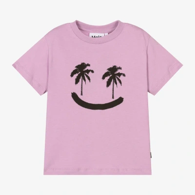 Molo Purple Cotton Palm Tree T-shirt