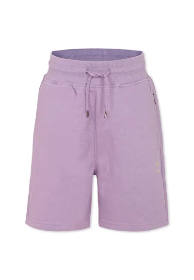 Molo Purple Shorts For Kids With Smiley In Violet