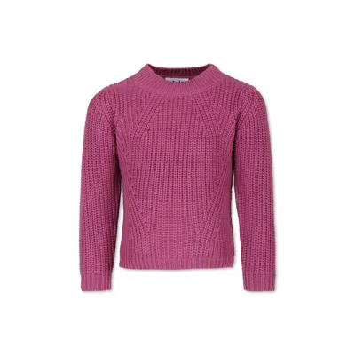 Molo Kids' Purple Sweater For Girl With Logo In Violet
