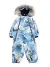 Molo Pyxis Fur Baby Snowsuits In Multi
