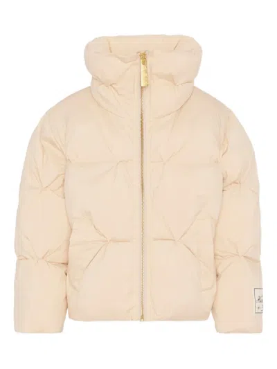 Molo Kids' Quilted Funnel Jacket In Pink