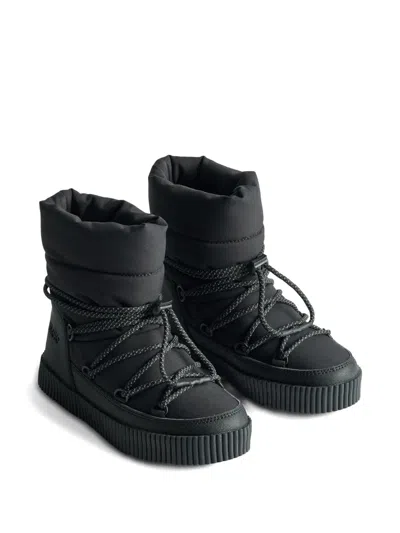 Molo Kids' Quilted Lace-up Boots In Black