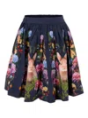 Molo Rabbit-print Pleated Skirt In Blue