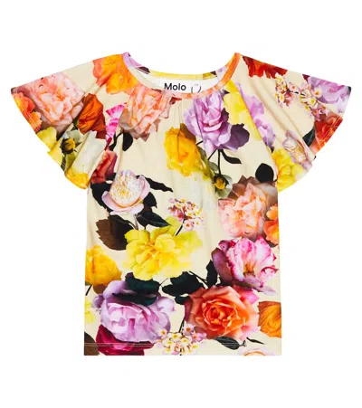 Molo Kids' Rachel Printed Cotton-blend Blouse In Rose Garden