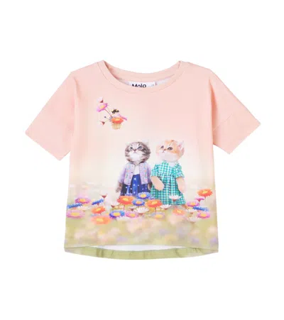 Molo Kids' Raeesa Printed Jersey T-shirt In Pink