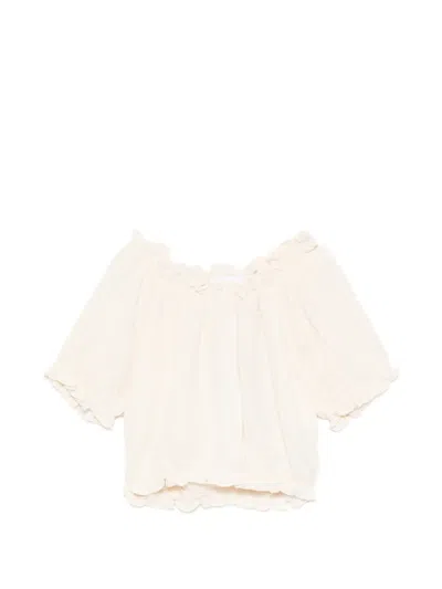 Molo Kids' Rafaela Ruffled Blouse In Neutral