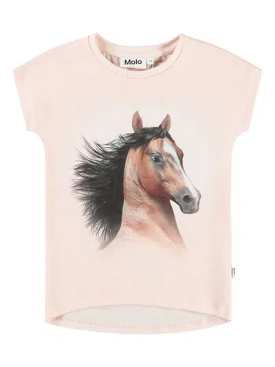Molo Kids' Girl's Ragnhilde Horse Graphic T-shirt In Pony Amour
