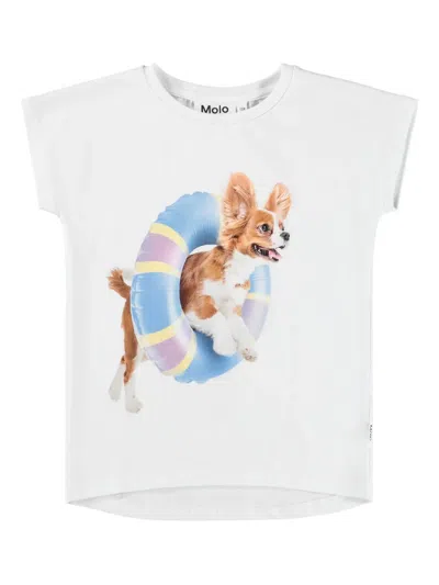Molo Kids' Ragnhilde T-shirt In White