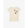 Molo Buttercream Ranva Sequin Cotton-jersey T-shirt 4-12 In Neutral