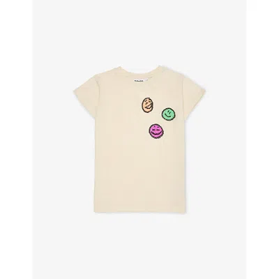 Molo Kids' Buttercream Ranva Sequin Cotton-jersey T-shirt 4-12 In Neutral