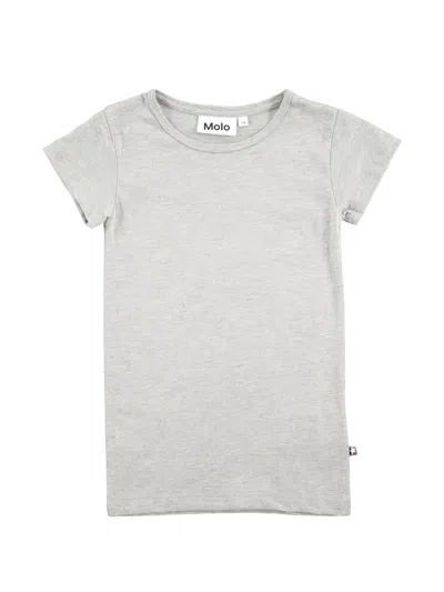 Molo Kids' Rasmine Melange T-shirt In Gray