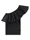 Molo Rebecca One-shoulder Cotton Top In Black