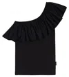 Molo Rebecca One-shoulder Cotton Top In Black
