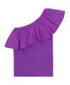 Molo Rebecca Ruffled-trim One-shoulder Top In Purple