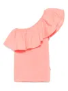 Molo Rebecca Ruffle-trim One Shoulder Top In Rosa