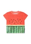 Molo Multicolor Romper For Babykids With Watermelon Print In Red
