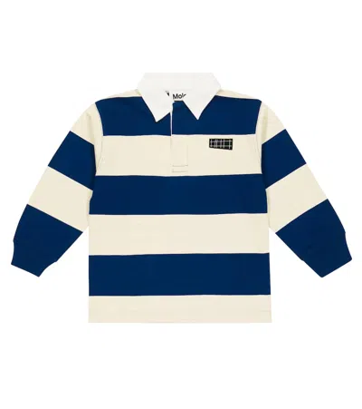 Molo Kids' Relz Striped Cotton Top In Indigo Overcast