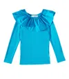MOLO RENATE RUFFLED COTTON-BLEND TOP