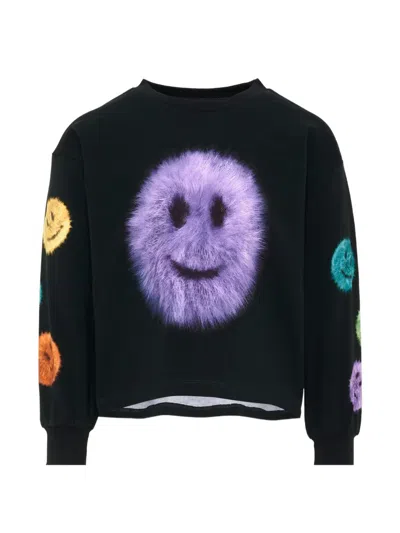 Molo Kids' Reniza Smiley-print Long-sleeve T-shirt In Black