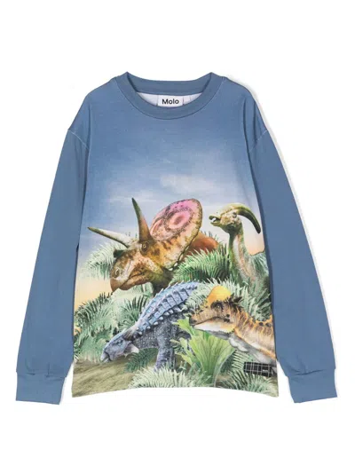 Molo Kids' Rexton Graphic-print Sweatshirt In Blue