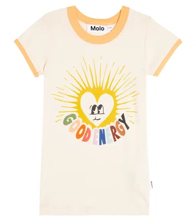 Molo Kids' Rhiannon Printed Cotton T-shirt In White