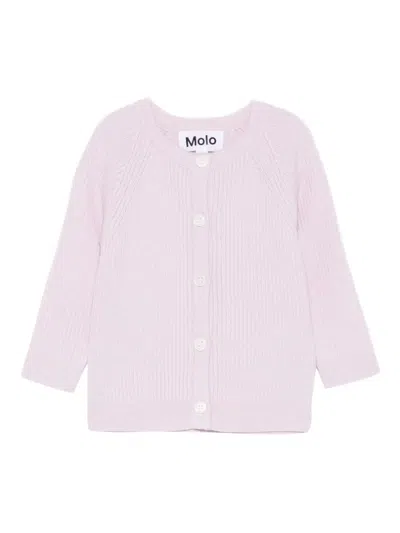 Molo Babies' Ribbed Cardigan In Purple