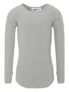 Molo Ribbed Long-sleeve Top In Gray