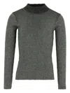 Molo Ribbed Mock-neck Sweater In Gray