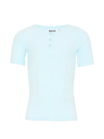 Molo Kids' Ribbed T-shirt In Blue