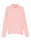 Molo Ribbed Turtleneck Top In Pink