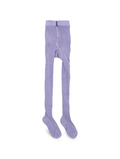 Molo Babies' Ribbed-knit Tights In Purple