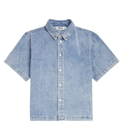 Molo Kids' Richie Denim Shirt In Blue