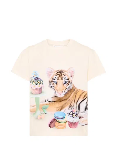 Molo Kids' Rie T-shirt In Neutrals