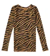 Molo Rihanna Zebra-print Wool Top In Schwarz