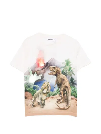 Molo Kids' Riley Graphic-print T-shirt In Neutral