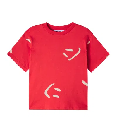 Molo Kids' Riley Printed Cotton Jersey T-shirt In Red