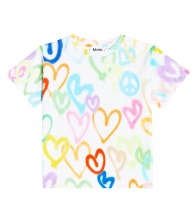 Molo Kids' Riley Printed Cotton Jersey T-shirt In Variety Hearts