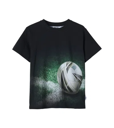 Molo Riley Printed Cotton Jersey T-shirt In Black