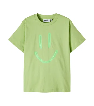 Molo Kids' Riley Printed Cotton Jersey T-shirt In Green